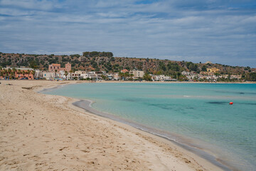 Summer view of San Vito lo Capo beach, north-western Sicily, Italy, Europe