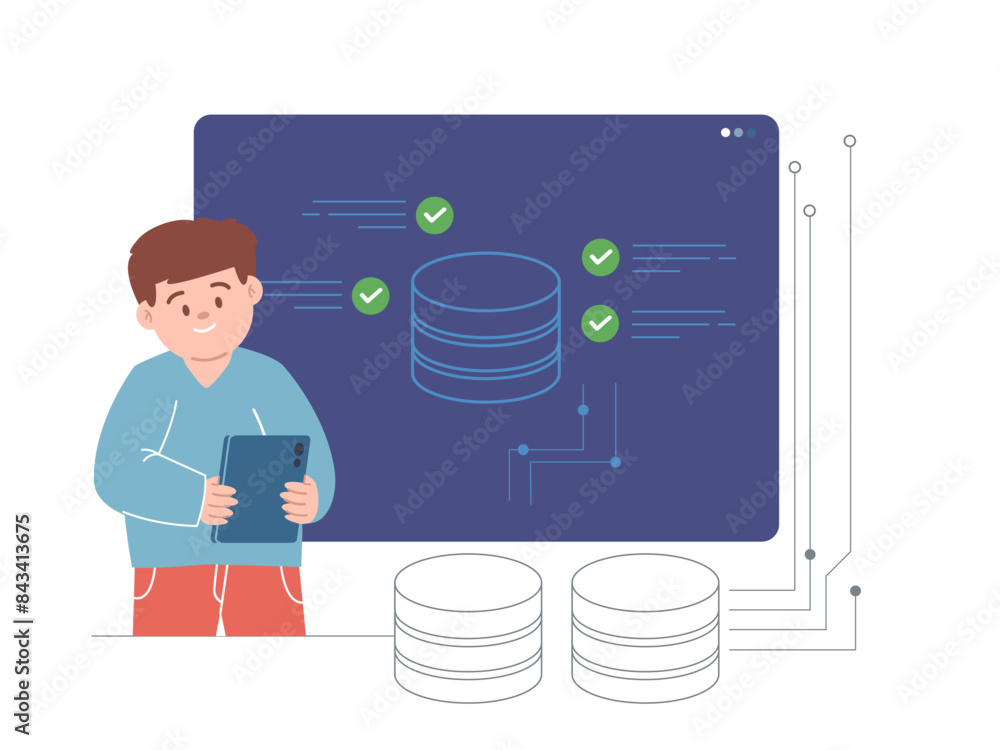 Poster data scientist database engineer data center management professional data storage hosting infrastruc