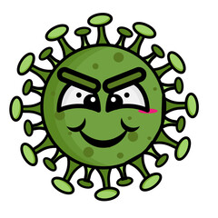 cute bacteria character illustration