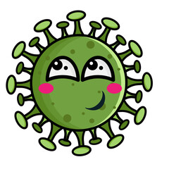 cute bacteria character illustration