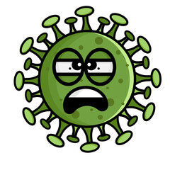 cute bacteria character illustration