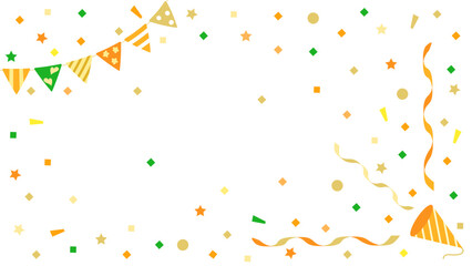 クラッカーとガーランドと紙吹雪　アスペクト比16：9バージョン