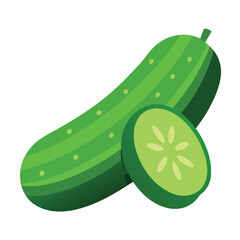 cucumbers vegetable vector art illustration