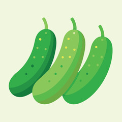 cucumbers vegetable vector art illustration