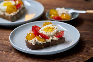 delicious homemade open face sandwich