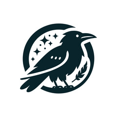 a cute and nice Crows icon silhouette vector new style