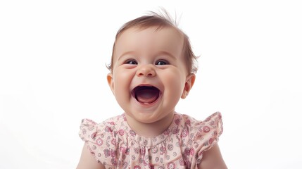 A baby girl's innocent laughter echoing through the air, her carefree spirit lifting the spirits of all who hear it.