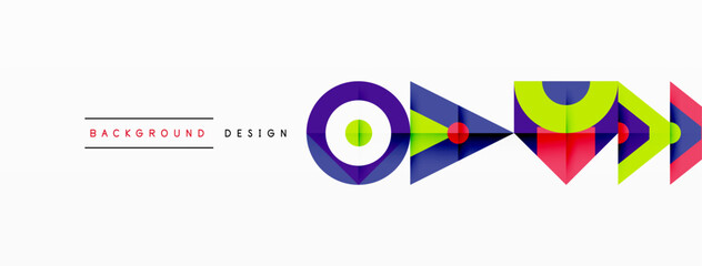 Colorful circle and triangle abstract background. Template for wallpaper, banner, presentation, background