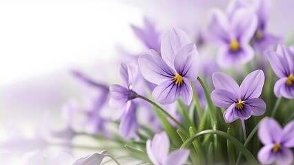 Obraz premium Spring violet flowers on a white background