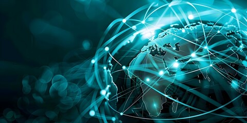 Utilizing digital tech for global connectivity and innovation to boost efficiency. Concept Digital Innovation, Global Connectivity, Efficiency Boost, Technology Solutions, Collaboration Opportunities