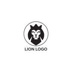 Lion head shield logo icon. Royal gold crown badge symbol. Premium king animal sign. Vector illustration.