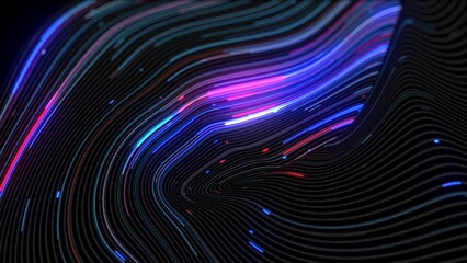 Digital River: Data Flowing Through Fiber Optics.
A digital river of data flows through fiber optics, visualized as a mesmerizing array of colorful lines and curves against a dark backdrop.