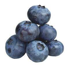 Obraz premium Fresh Stack of Juicy Blueberries on Clean White Background for Healthy Eating Concept