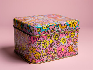 Prototype of an Empty Candy Tin Showcased on a Pure Background