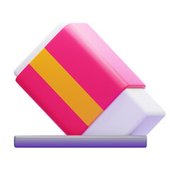 markers isolated on white background. eraser in 3d illustration of graphic designer tool, 3d render icon illustration