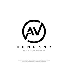 Elegant AV Circle Monogram