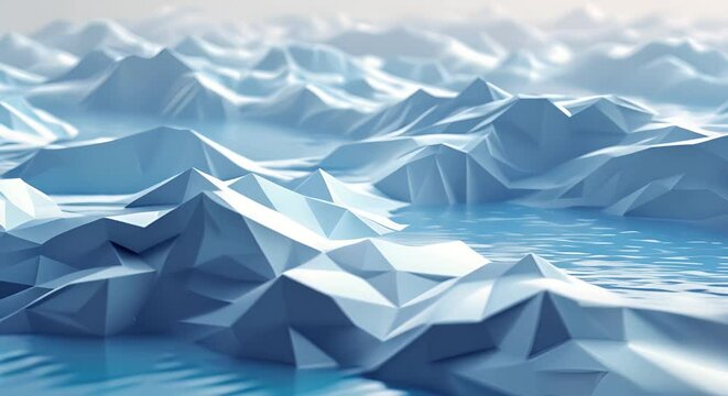 Low poly waves creating a soothing pattern of movement and fluidity,