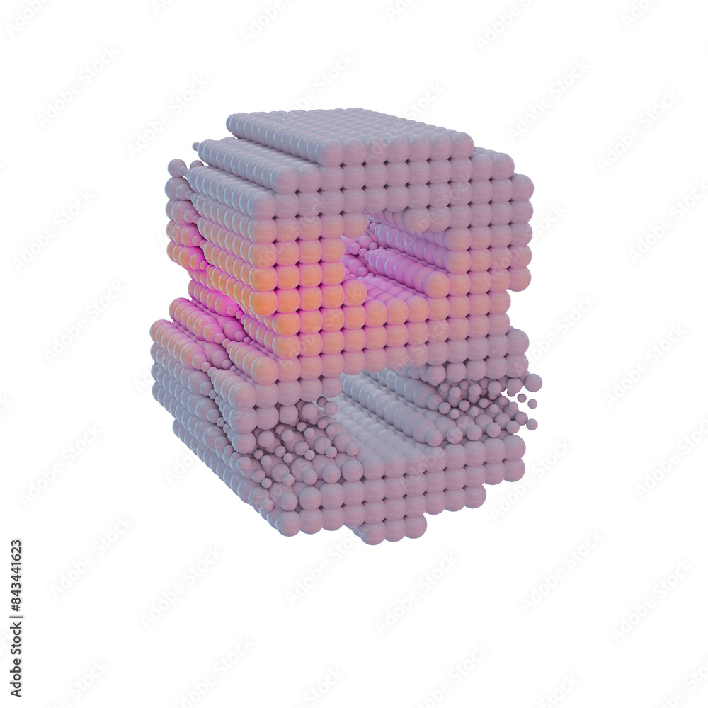 Poster 3d number art: 8 isolated in pastel gradient style