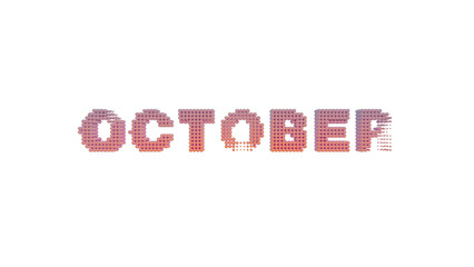 OCTOBER - 3D Pastel Gradient Isolated