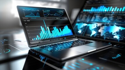 Business data dashboard provide modish business intelligence analytic for marketing strategy planning
