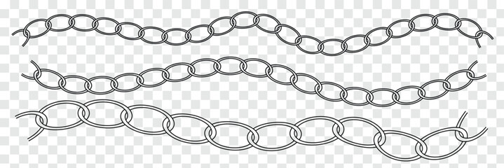 Fototapeta premium 3d image of tangled metal chains. Chain pattern.