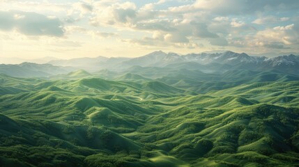 3D landscape background featuring rolling hills and valleys, with a spacious area for text in the foreground.
