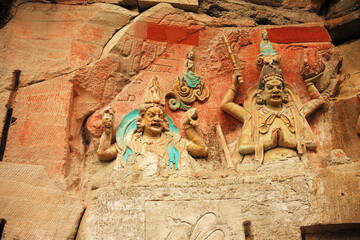 Dazu Rock Carvings, located in Dazu District, Chongqing, China, was carved in the Tang, Five...