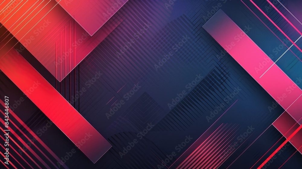 Poster bold gradient geometric background with diagonal lines and polygons, featuring a blank area for text