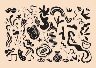 Collection of abstract  party, carnival, fun, active, festival with doodles, hype, dance, exciting, birthday, kid, illustration, elements, celebration, holiday, design, decorative, night