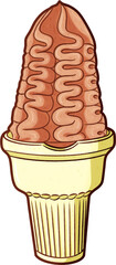 Chocolate Swirl Ice Cream Illustration