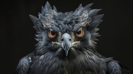 Naklejka premium Eagle head on a black background