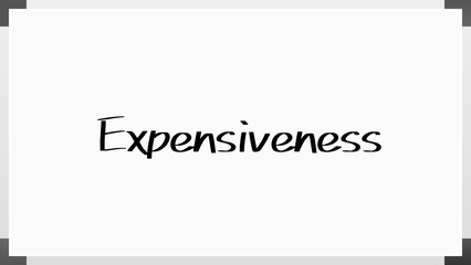 Expensiveness(高価さ) のホワイトボード風イラスト