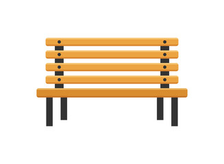 Bench icon in flat style. Comfortable rest vector illustration on isolated background. Park chair sign business concept.