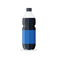 Soda drink icon in flat style. Plastic bottle vector illustration on isolated background. Water beverage sign business concept.