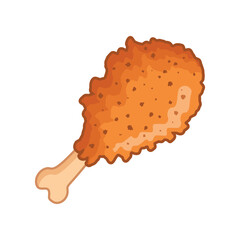 Chicken leg icon in flat style. Fast food menu vector illustration on isolated background. Drumstick sign business concept.