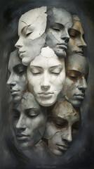 Fototapeta premium Surreal portrait of a young woman