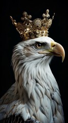 Obraz premium Crowned eagle on a black background