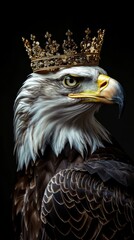 Obraz premium Crowned eagle on a black background