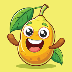 Funny Pouteria caimito vector clipart