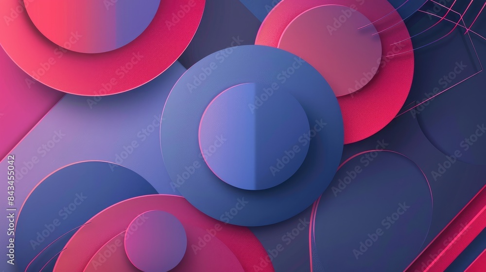 Aufkleber gradient geometric background with overlapping shapes and ample space for text in the center, creati