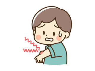 腕がかゆい子供