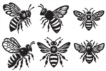 Bee silhouette vector illustration