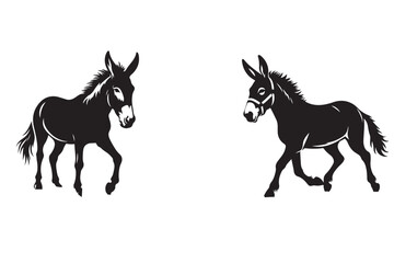 Mule silhouete vector illustration