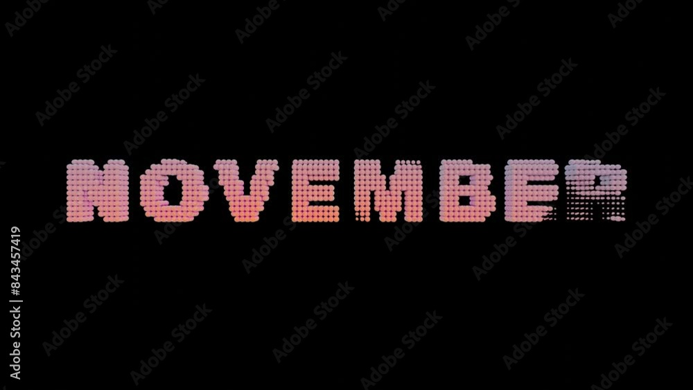 Aufkleber NOVEMBER - 3D Pastel Gradient Isolated Loop Video