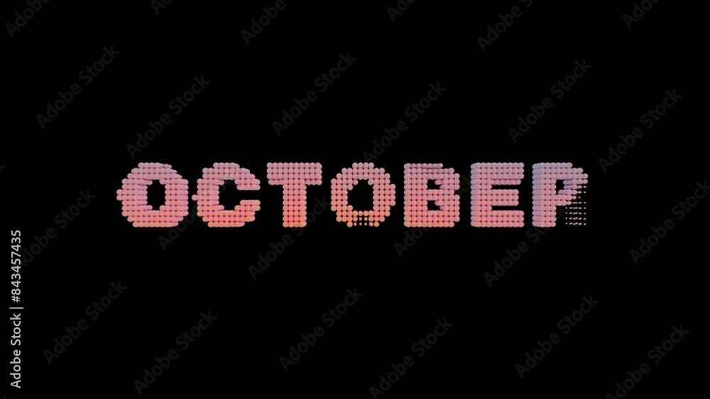 Poster october - 3d pastel gradient isolated loop video