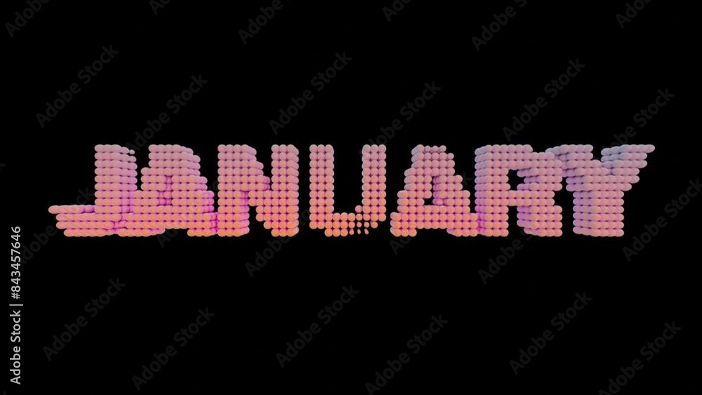 Poster january - 3d pastel gradient isolated loop video