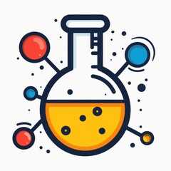 Obraz premium Colorful Beaker Illustration With Connected Dots