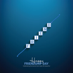 Happy Friendship Day creative ads design. friends pinky promise, love illustration poster, vector concept illustration.  Important day on July 30