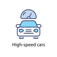 High-speed cars vector icon