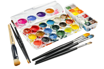 Relaxing Painting Kits for Couples' Therapeutic Art Sessions Isolated On Transparent Background